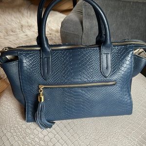 Gorgeous Navy Gigi New York Grace Satchel (crossbody strap)